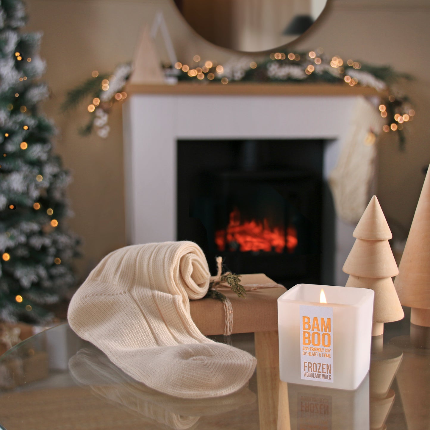 Frozen Woodland Walk Small Candle & Socks Gift set