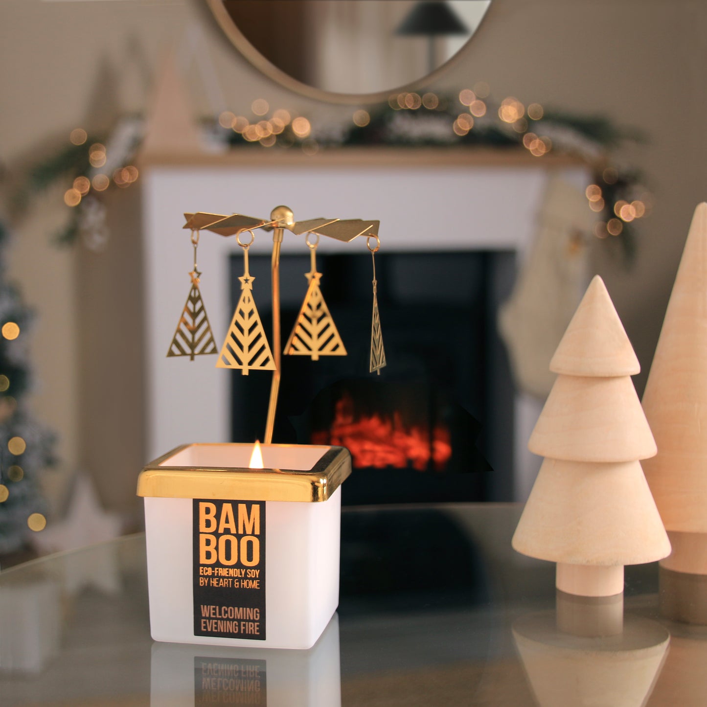 Welcoming Evening Fire - Small Candle & Carousel Gift Set