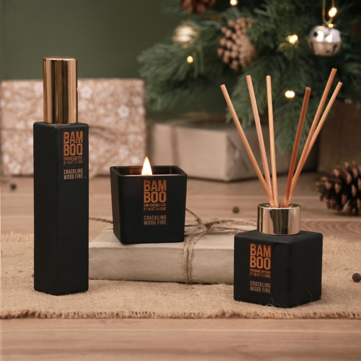 Crackling Wood Fire Home Fragrance Gift Set - Heart & Home