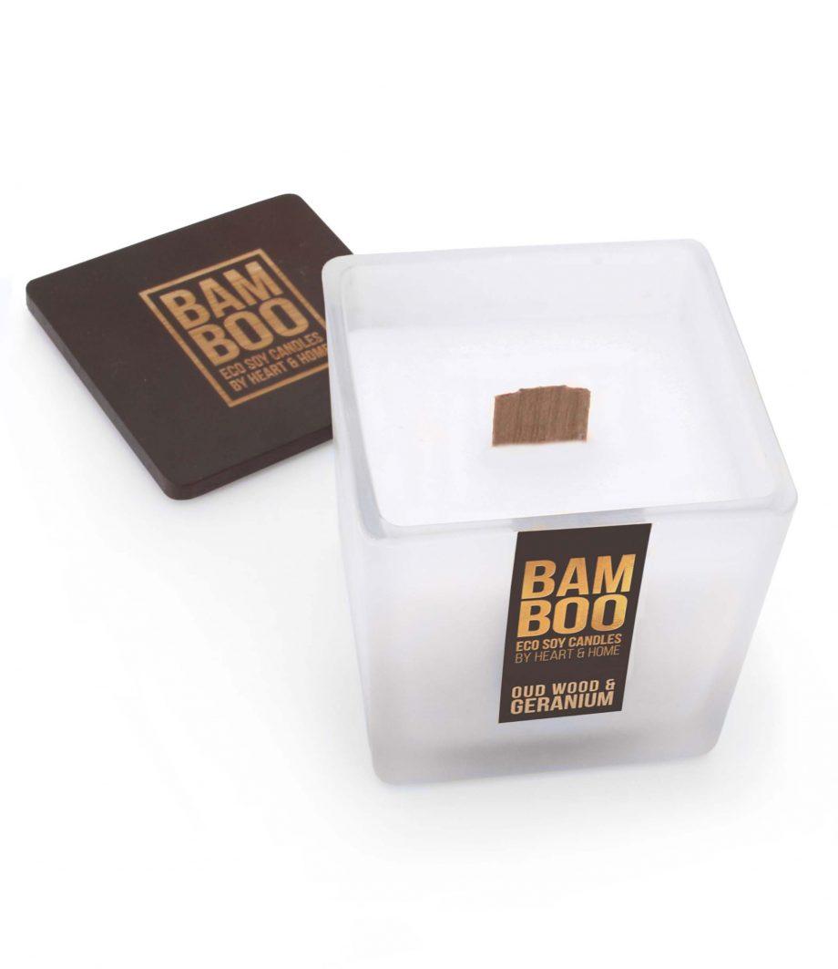 Oud Wood & Geranium Candle - Large - Heart & Home