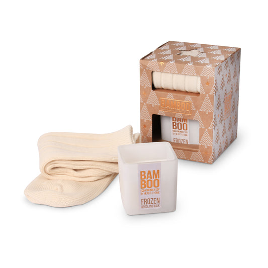 Frozen Woodland Walk Small Candle & Socks Gift set