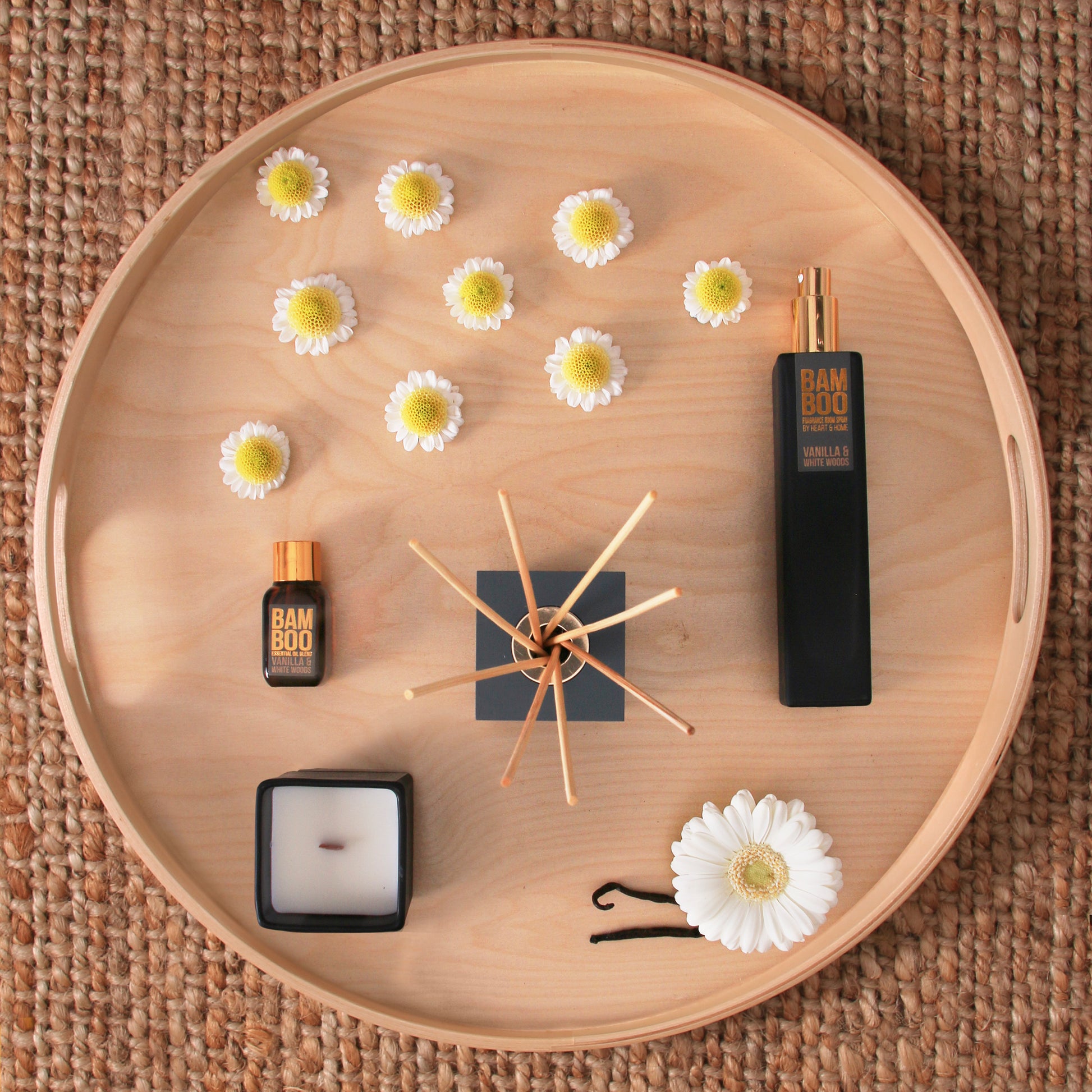 b12 vape diffuser vanilla flavor Bamboo Reed Diffuser (Vanilla & White Woods)