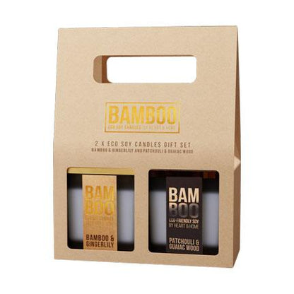 Bamboo & Ginger Lily and Patchouli & Guaiac Wood Candle Set