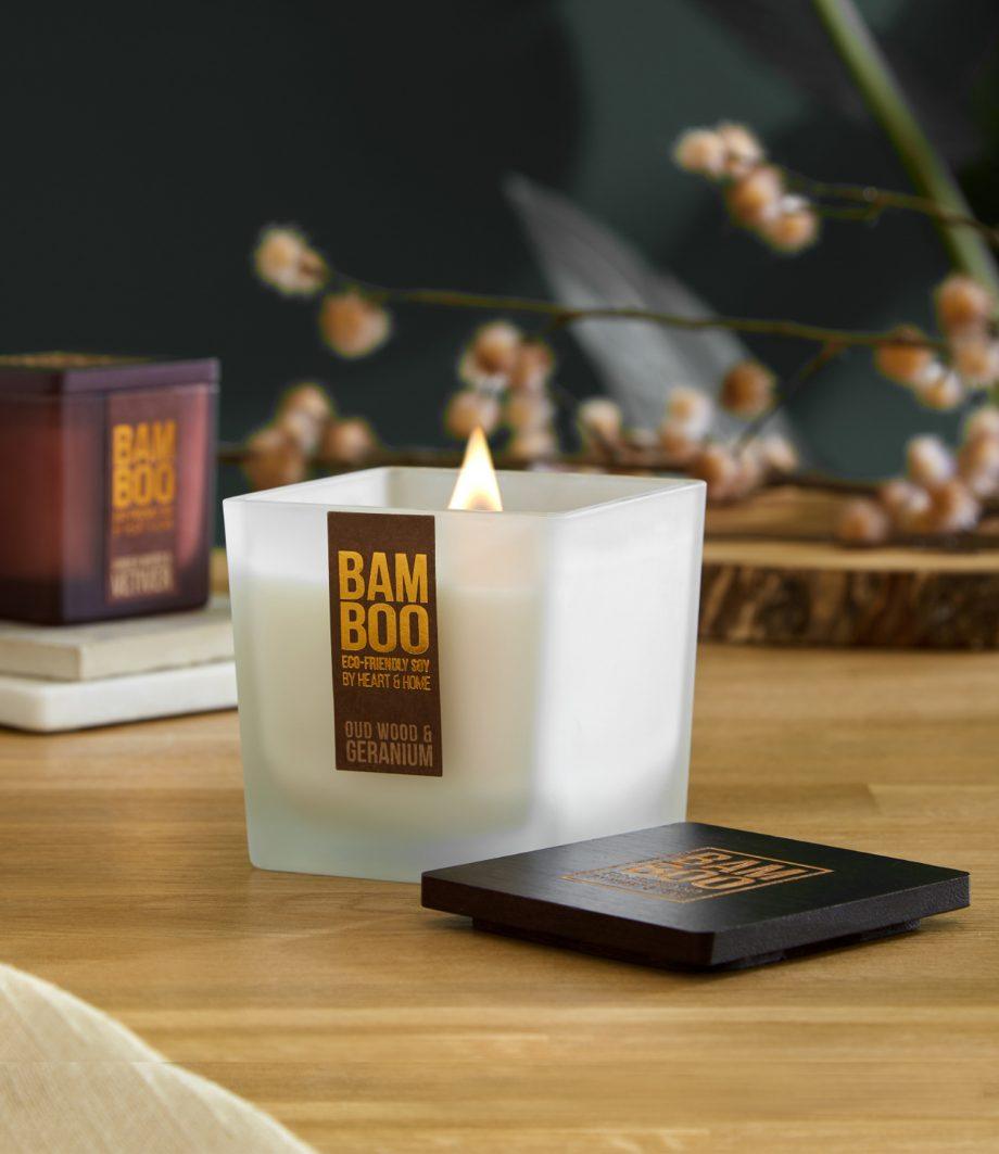Oud Wood & Geranium Candle - Large - Heart & Home