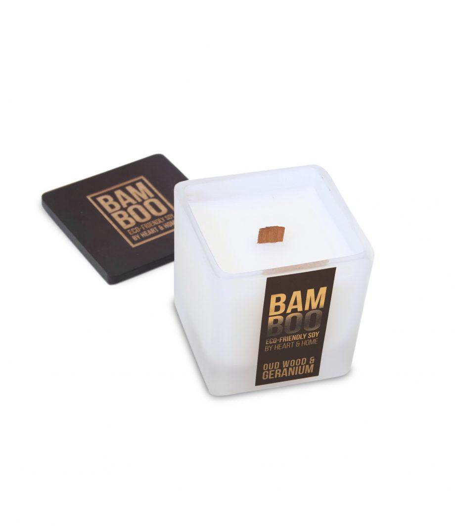 Oud Wood & Geranium Candle - Small - Heart & Home